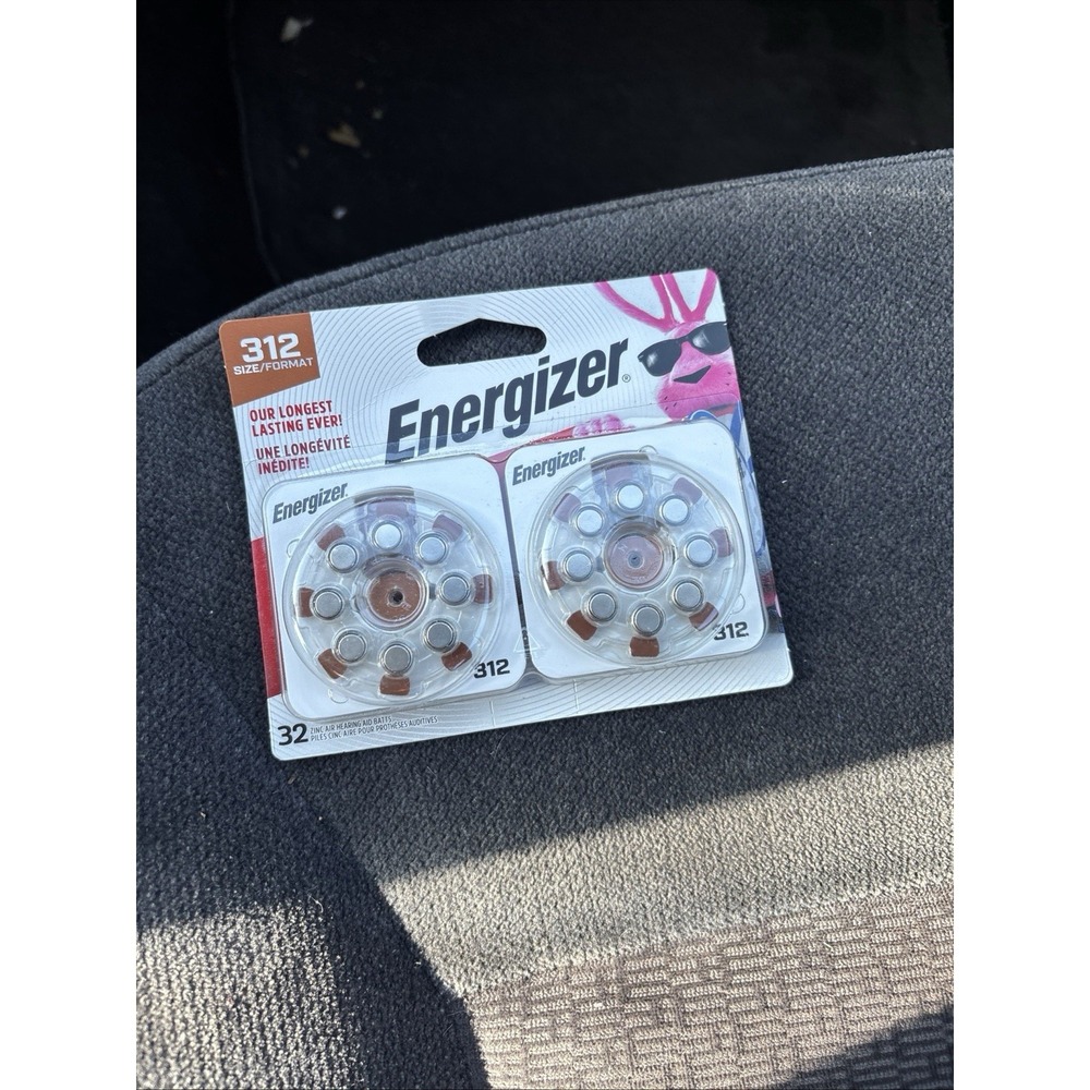 Energizer 312 Long Lasting Hearing Aid‎ Batteries 32 Pack Exp. 10/2027